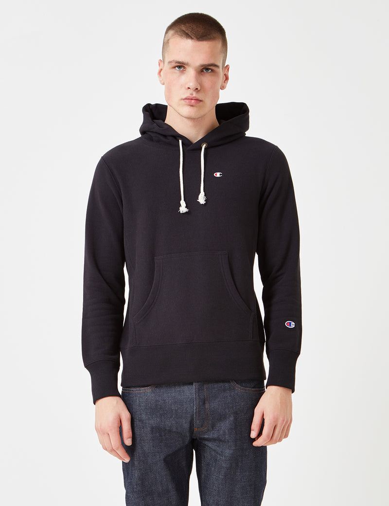 Champion Reverse Weave Hooded Sweatshirt - Black