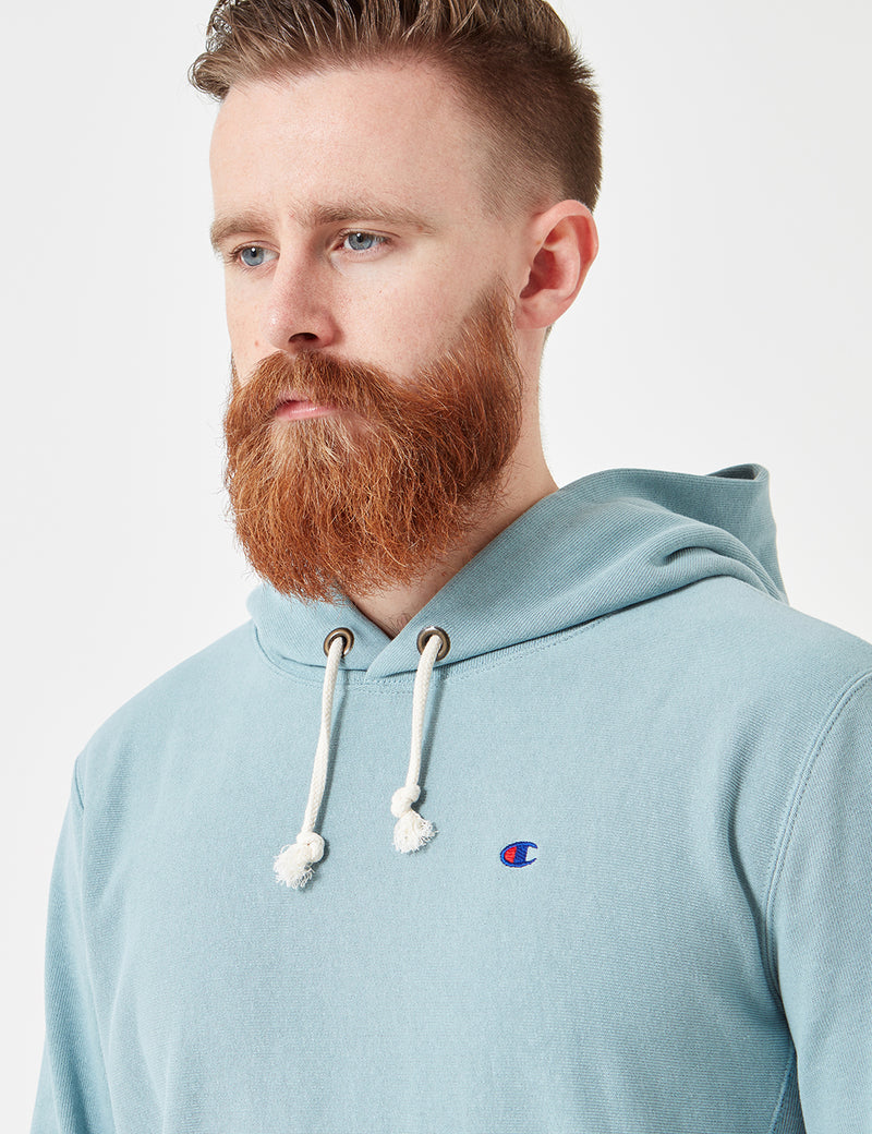 Champion Reverse Weave Hooded Sweat - Washed Blue