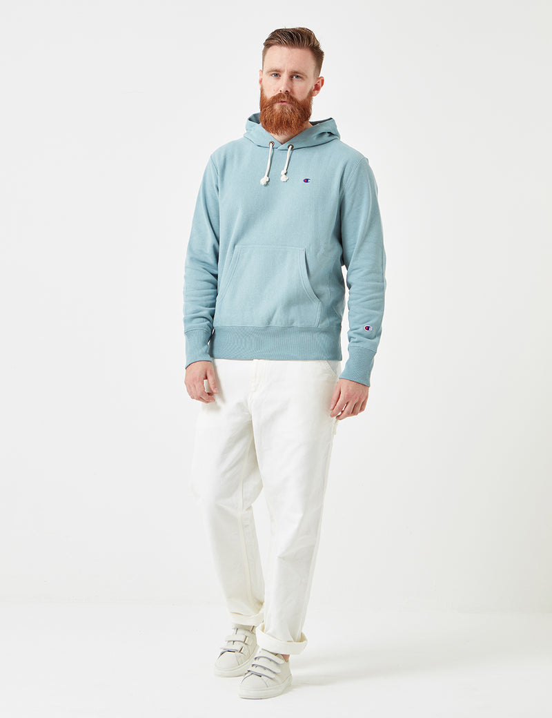 Champion Reverse Weave Hooded Sweat - Washed Blue