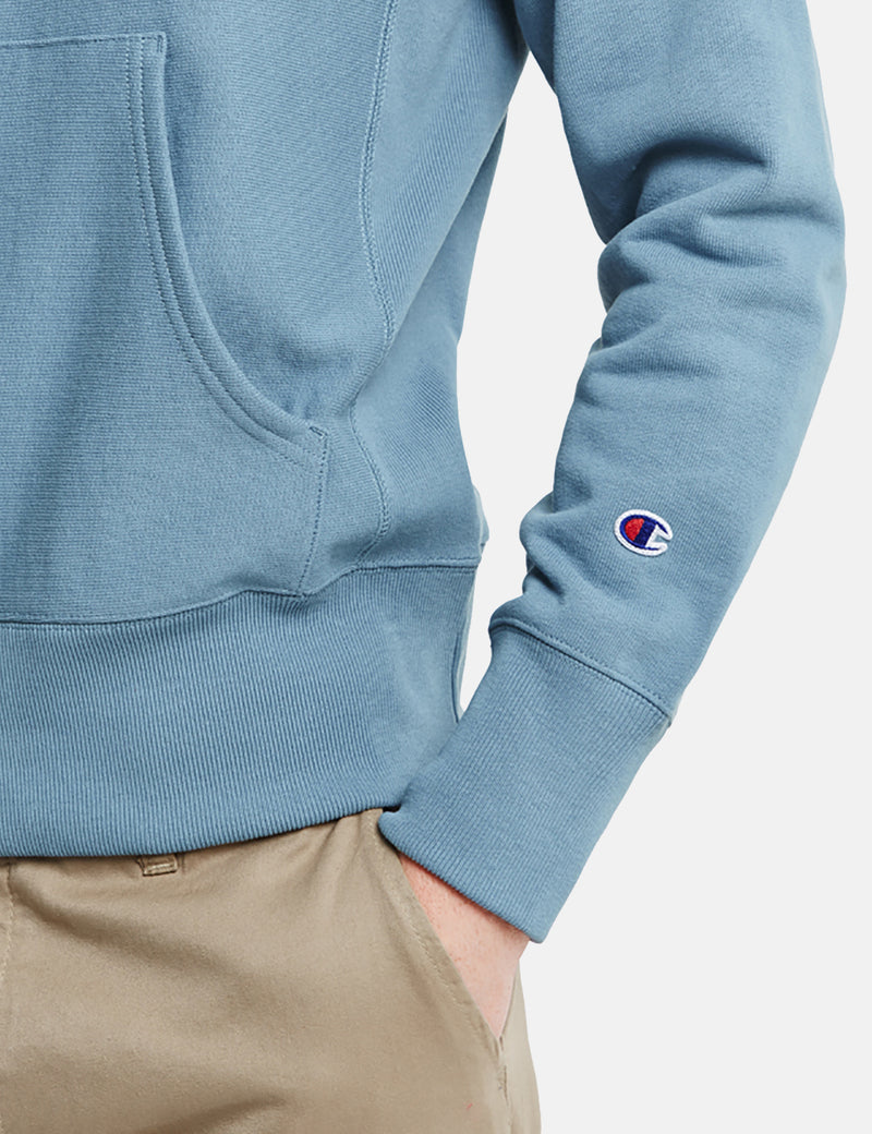 Champion Reverse Weave Hooded Sweatshirt - Petrol Blue