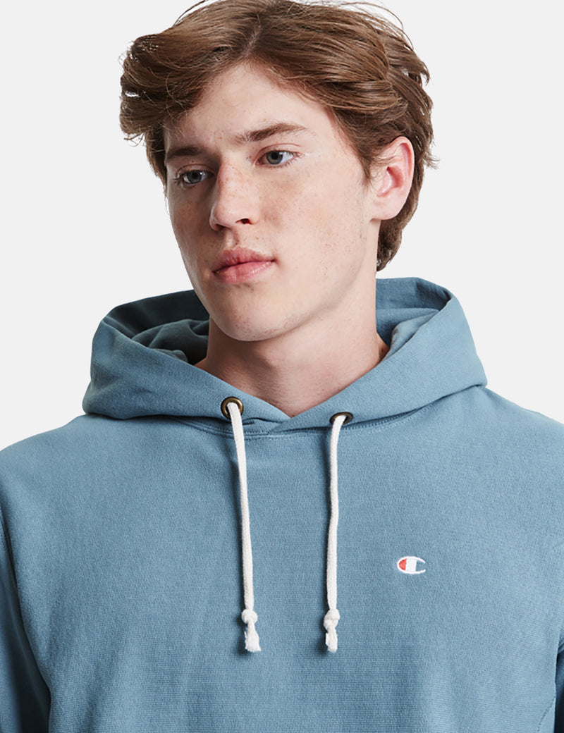 Champion Reverse Weave Hooded Sweatshirt - Petrol Blue
