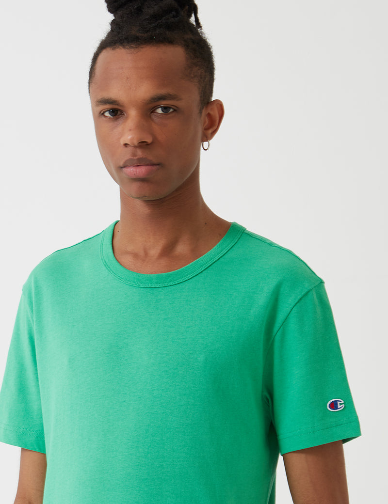 チャンピオンリバースウィーブTシャツ-グリーン