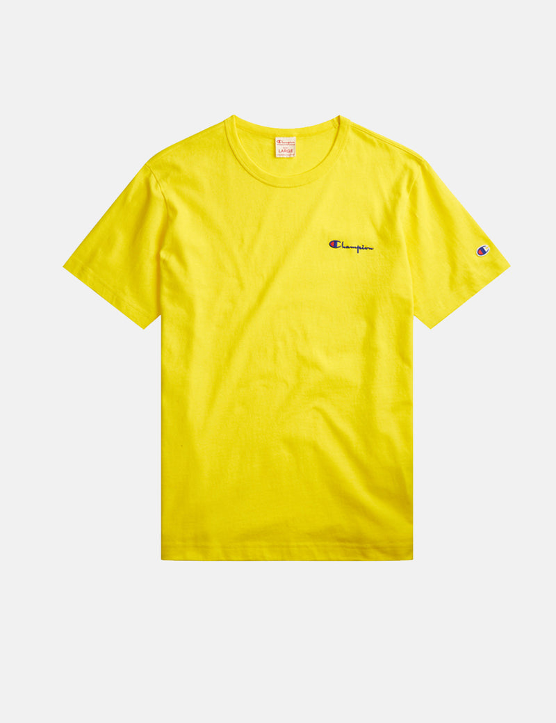 Champion Script Logo T-Shirt - Yellow