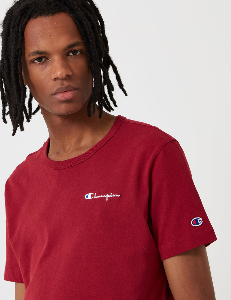 Champion Script Logo T-Shirt - Burgundy