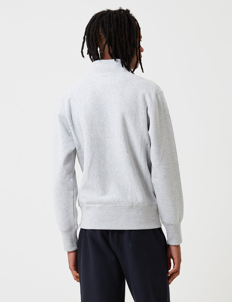 Champion Reverse Weave Half Zip Sweatshirt - Marl Grey