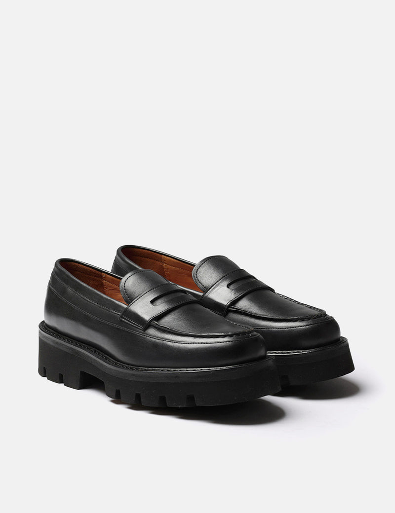 Womens Grenson Philomena Loafer (Smooth Leather) - Black