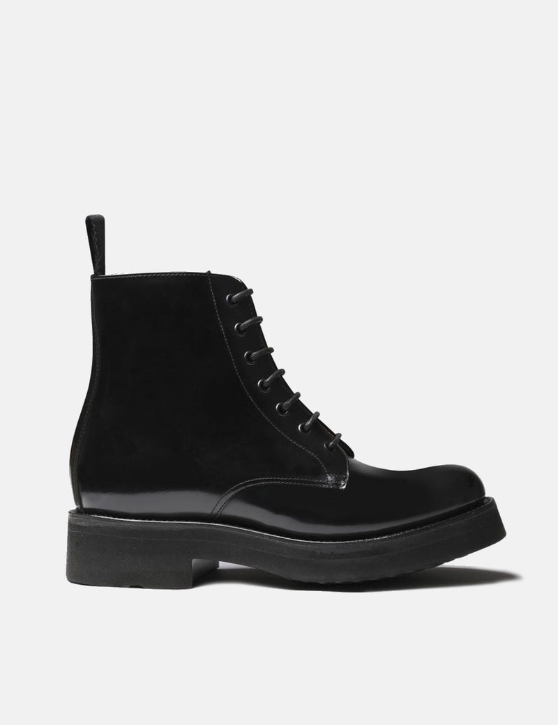 Bottes Grenson Denver pour femmes (cuir Hi Shine) - Noir