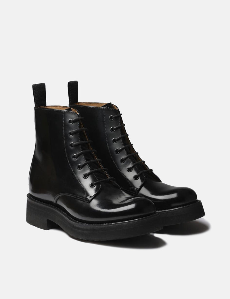 Bottes Grenson Denver pour femmes (cuir Hi Shine) - Noir