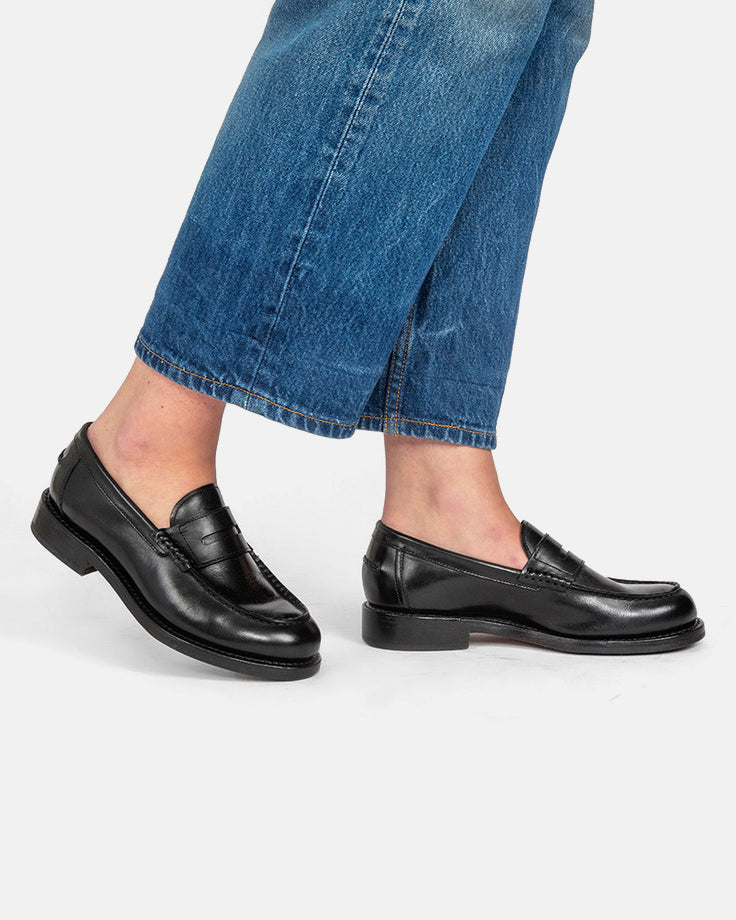 Womens Grenson Julie Loafer (Colorado Leather) - Black