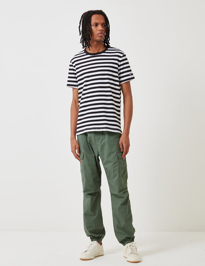 Champion Reverse Weave Stripe T-Shirt - Black/White