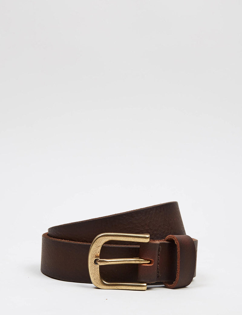 Levis Two Horse Pull Embossed Belt - Dark Brown