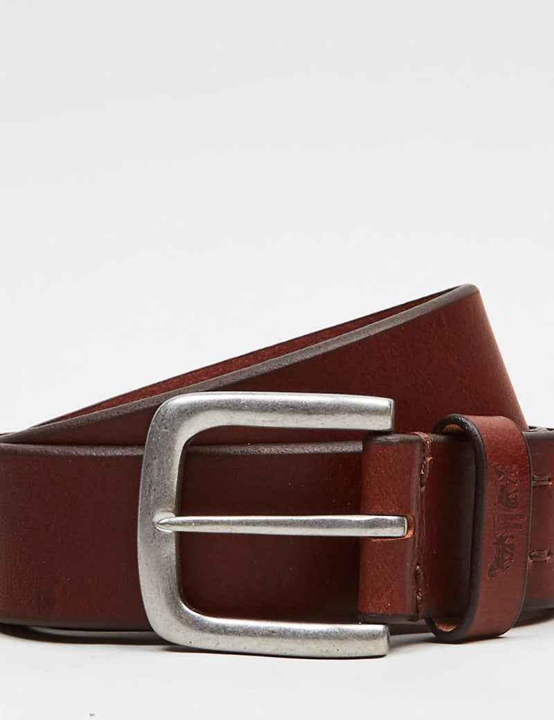 Levis Two Horse Pull Embossed Belt - Dark Brown