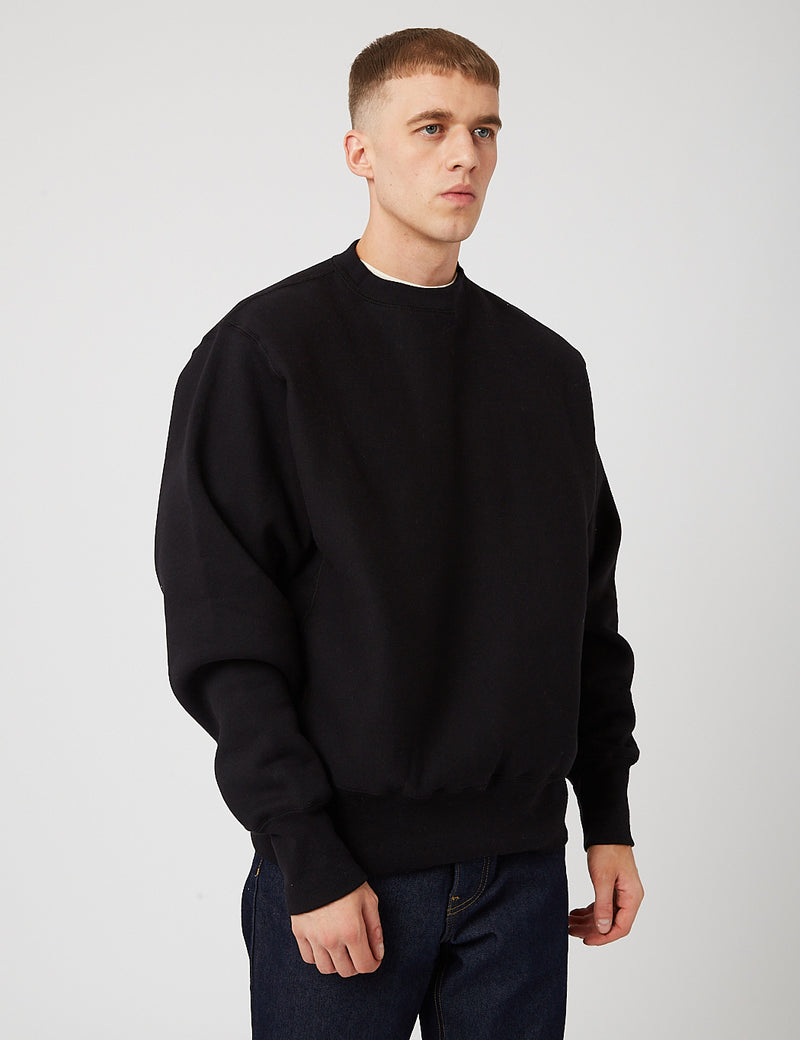 Camber Sweatshirt mit Rundhalsausschnitt (12oz) - Schwarz