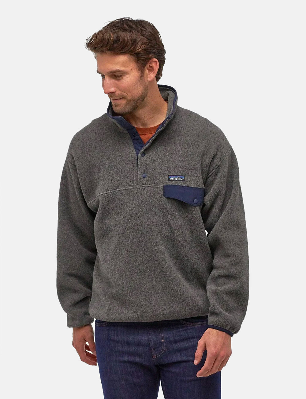 Patagonia Synchilla Snap-T Pullover - Nickel/New Navy I URBAN EXCESS.