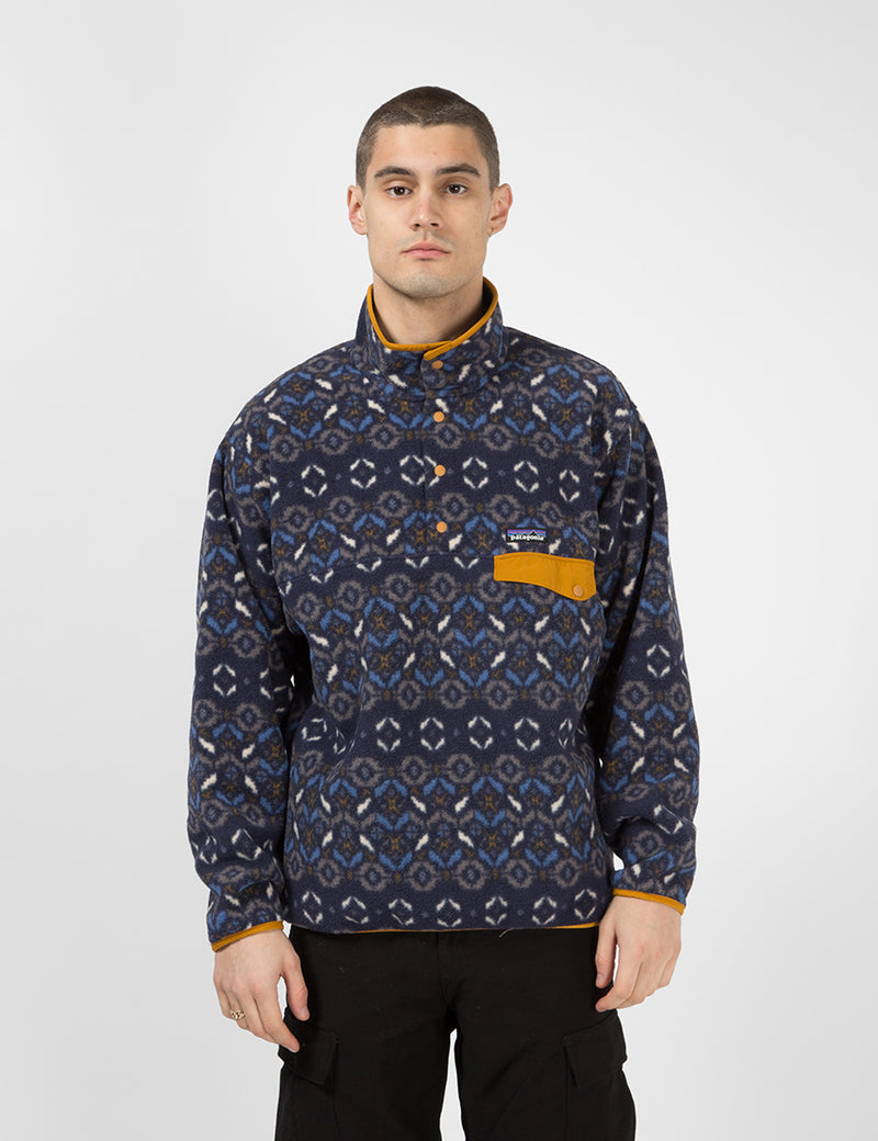 Patagonia Synchilla Snap-T Pullover (Tundra Cluster Print) - New Navy Blue