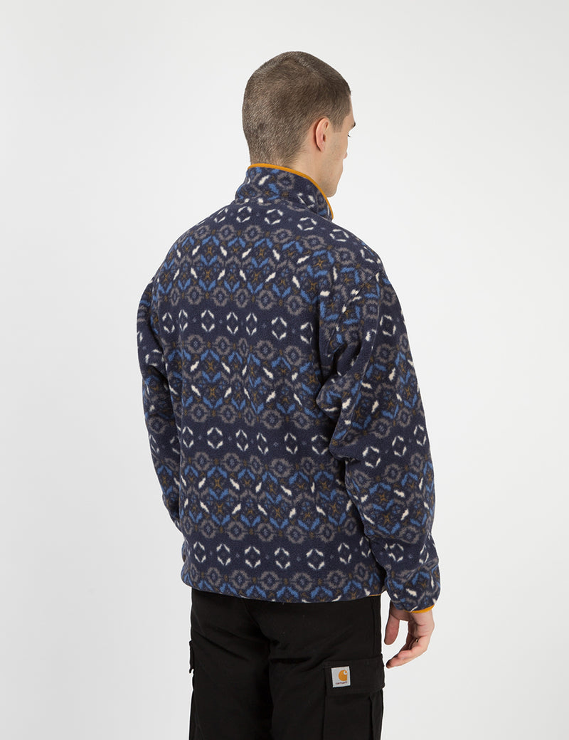Patagonia Synchilla Snap-T Pullover (Tundra Cluster Print) - New Navy Blue