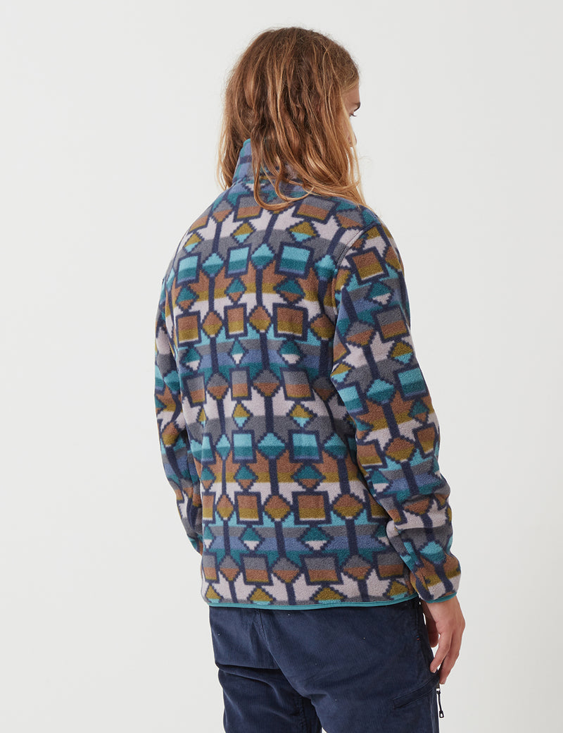 Patagonia Synchilla Snap-T Print Pullover - Cedar Mesa New Navy Blue