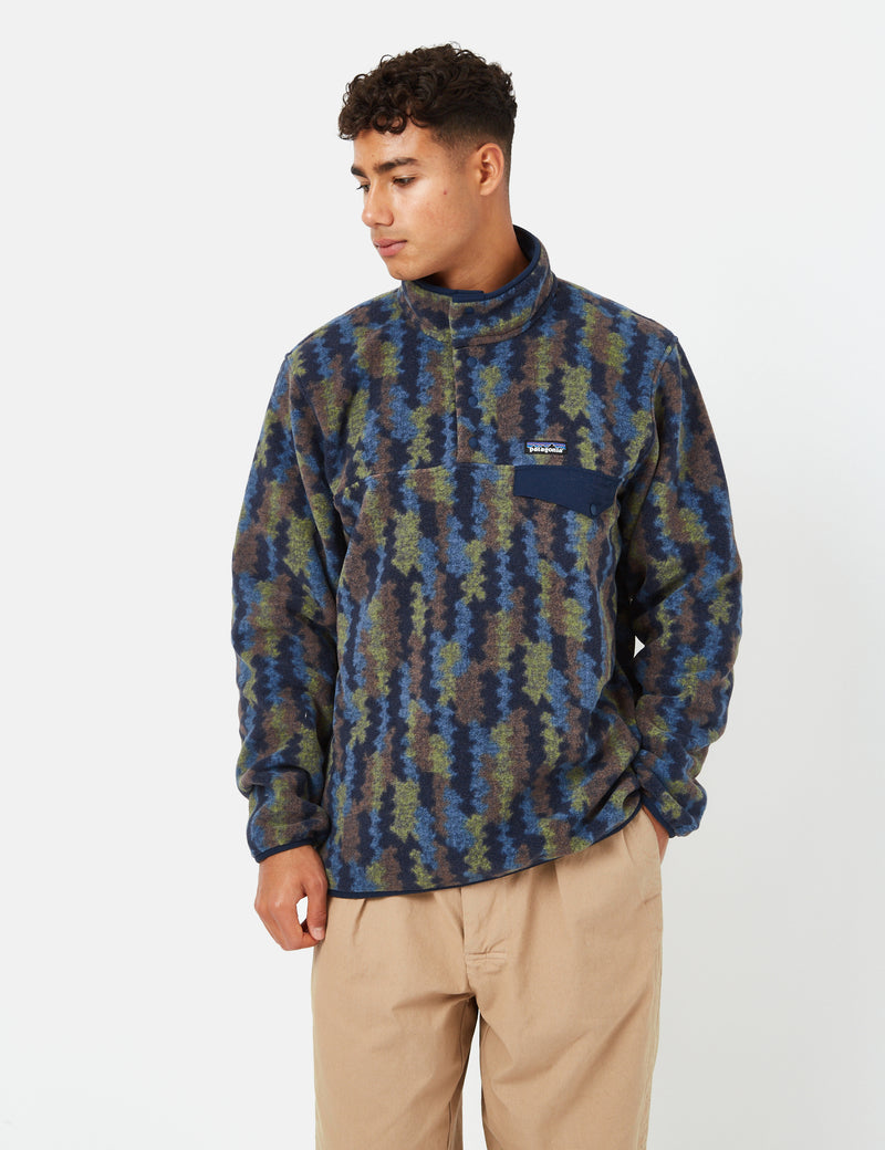 PatagoniaLWシンクスナップ-Tプルオーバー-木登りイカット/ニューネイビー