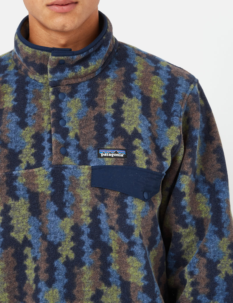 PatagoniaLWシンクスナップ-Tプルオーバー-木登りイカット/ニューネイビー