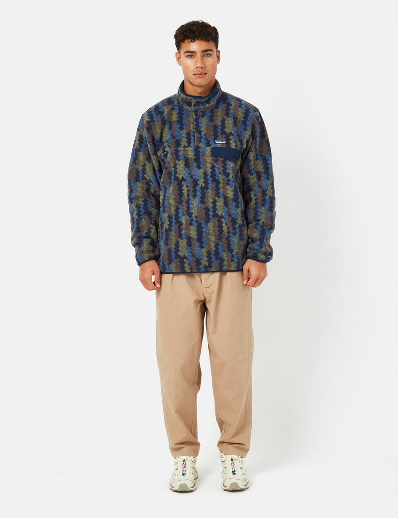 PatagoniaLWシンクスナップ-Tプルオーバー-木登りイカット/ニューネイビー