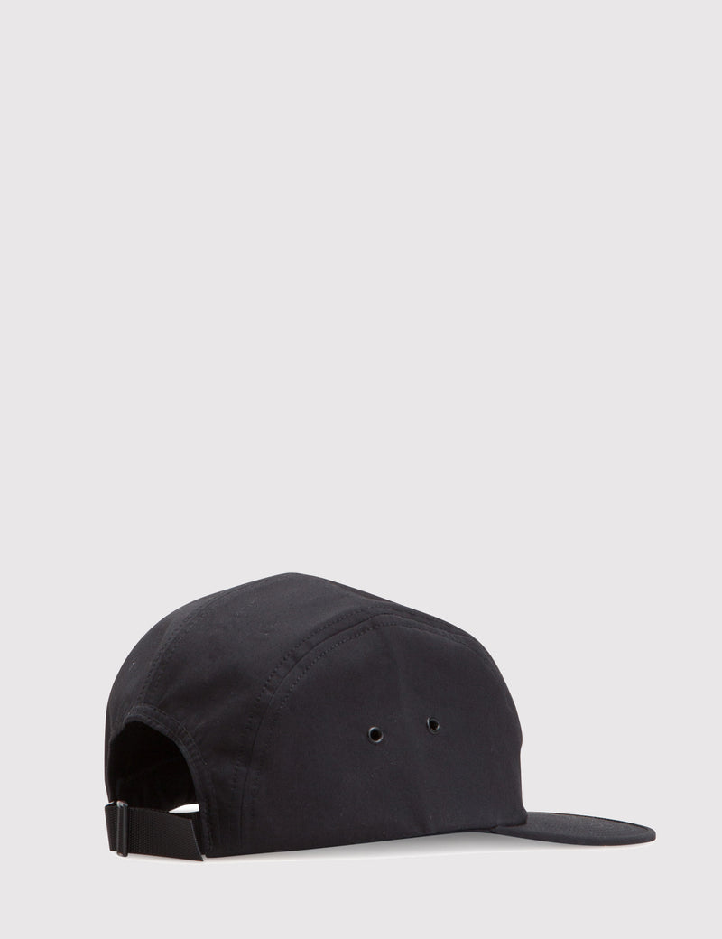 Norse Projects Cotton Gabardine 5 Panel Cap - Black