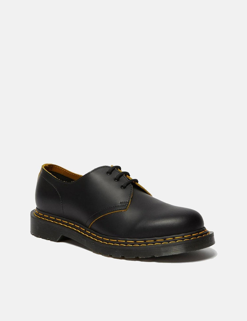 Dr Martens 1461 Double Stitch Shoe (26101032) - Noir/Jaune