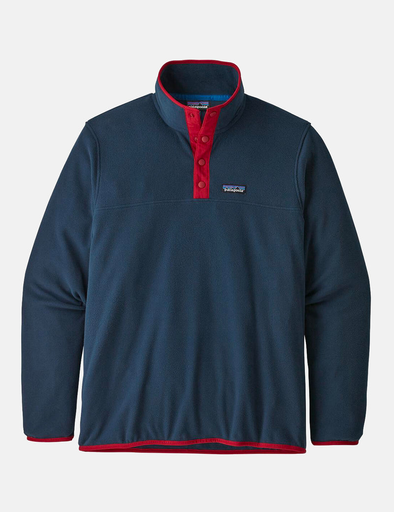 Patagonia Micro D Snap-T Pullover - New Navy w/Classic Red