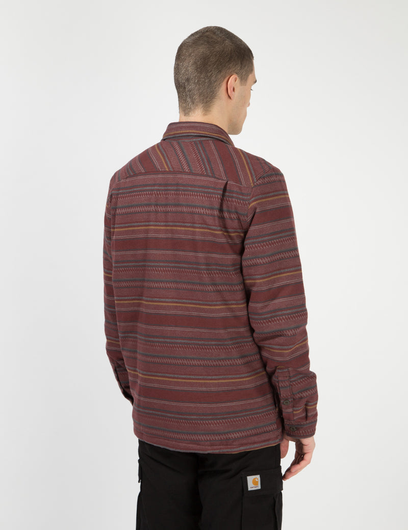 Patagonia Insulated Fjord Jacket (Folk Dobby Stripe) - Dark Ruby