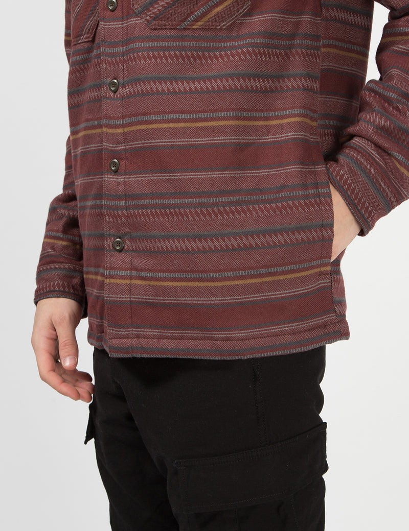 Patagonia Insulated Fjord Jacket (Folk Dobby Stripe) - Dark Ruby