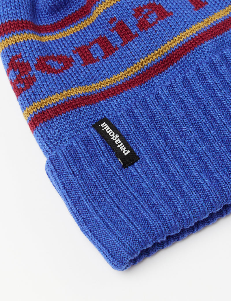 Bonnet Powder Town de Patagonia (Park Stripe Knit) - Float Blue