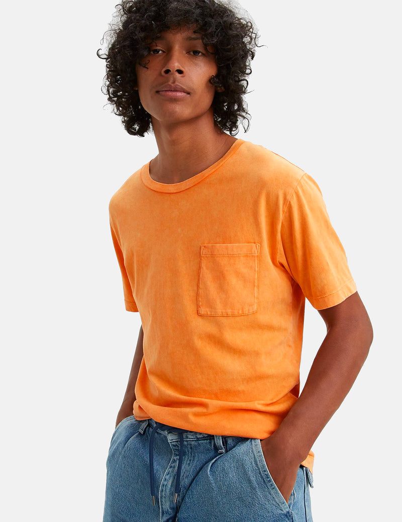 Levis Made & Crafted Taschen-T-Shirt - Gewaschene orange