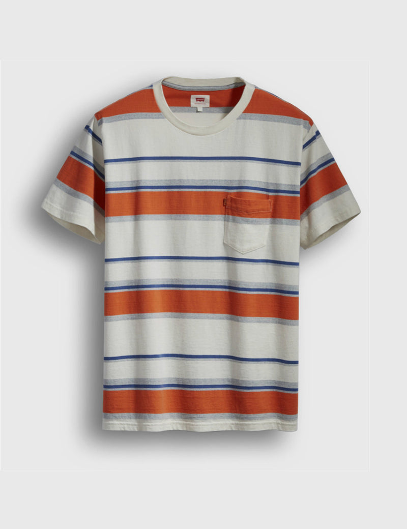 Levis orange Tab Taschen-T-Shirt - Blau / Orange / Gelb