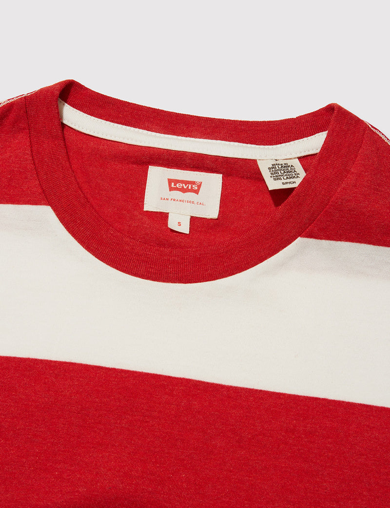 Levis Sunset Pocket T-shirt (Stripe) - Cherry Bomb Red