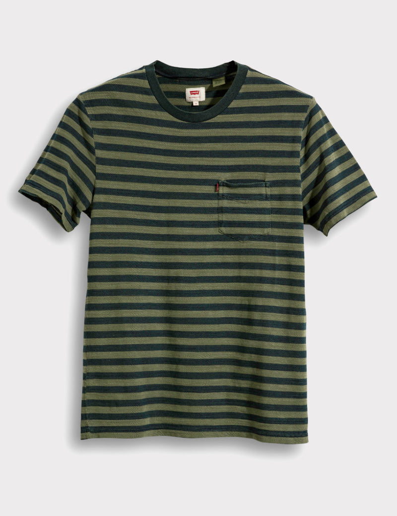 T-shirt Levis Sunset Pocket (Stripe) - Navy/Sea Green