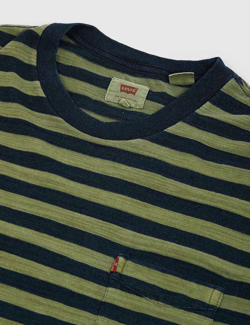 T-shirt Levis Sunset Pocket (Stripe) - Navy/Sea Green