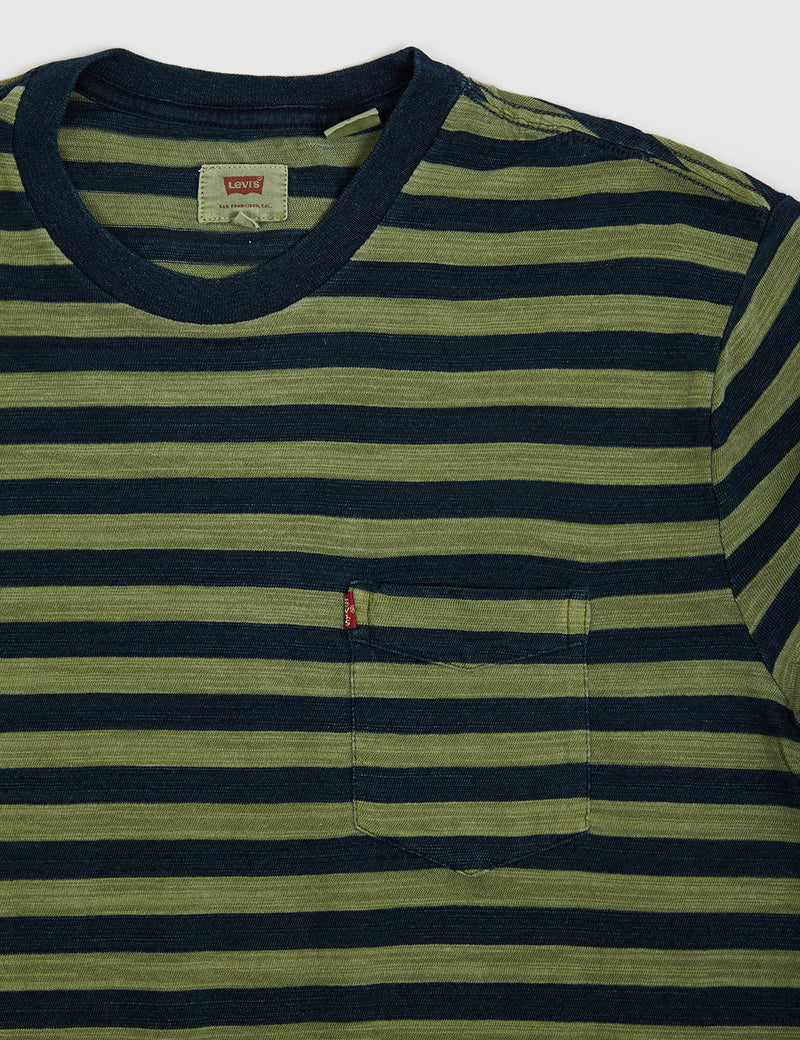 T-shirt Levis Sunset Pocket (Stripe) - Navy/Sea Green