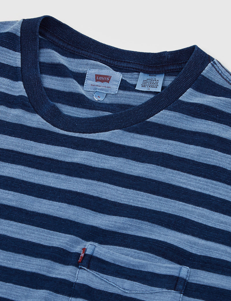 Levis Sunset Pocket T-shirt (Stripe) - Navy/Blue