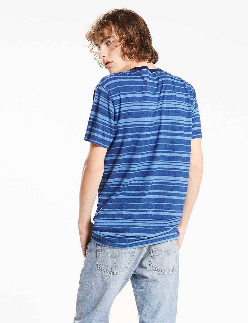 Levis Sunset Tasche Streifen-T-Shirt - Indigo Blue
