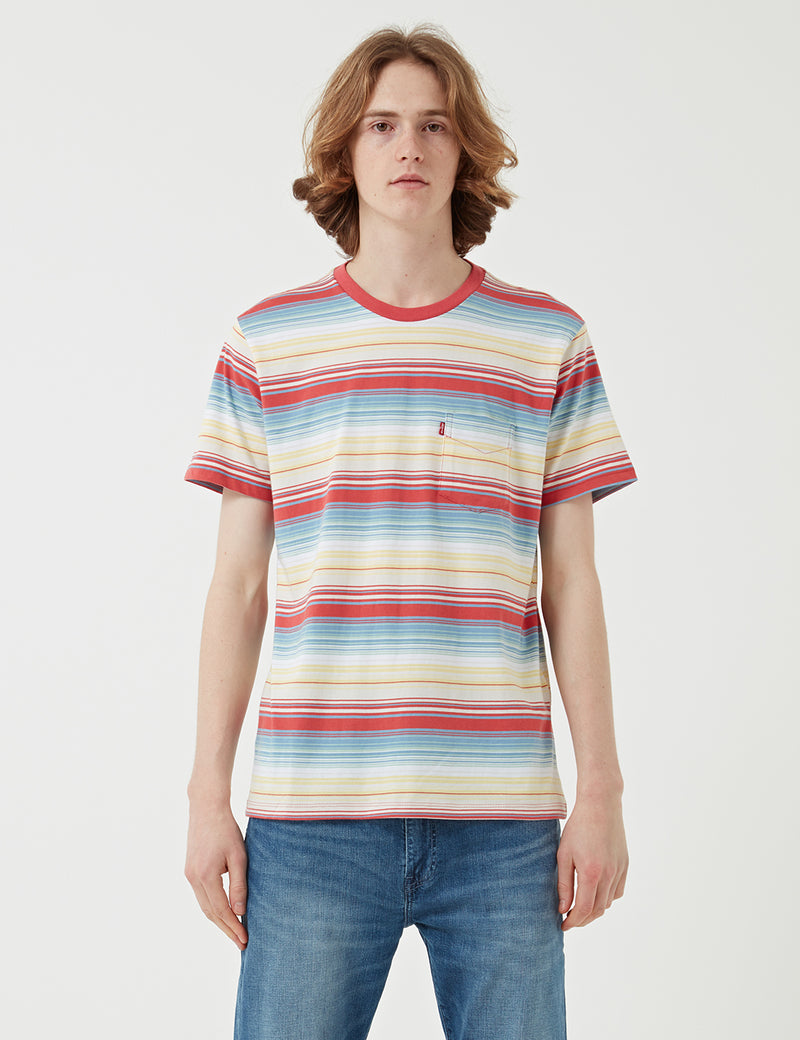 Levis Sunset Taschen-T-Shirt (Stripe) - Fiesta-Streifen