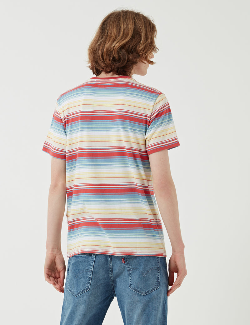 Levis Sunset Pocket T-shirt (Stripe) - Fiesta Stripe