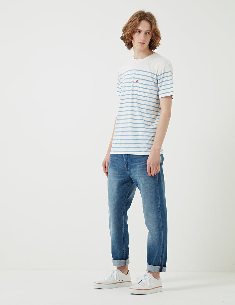 リーバイスサンセットポケットTシャツ（ストライプ）-Supima Marshmallow/Allure Stripe