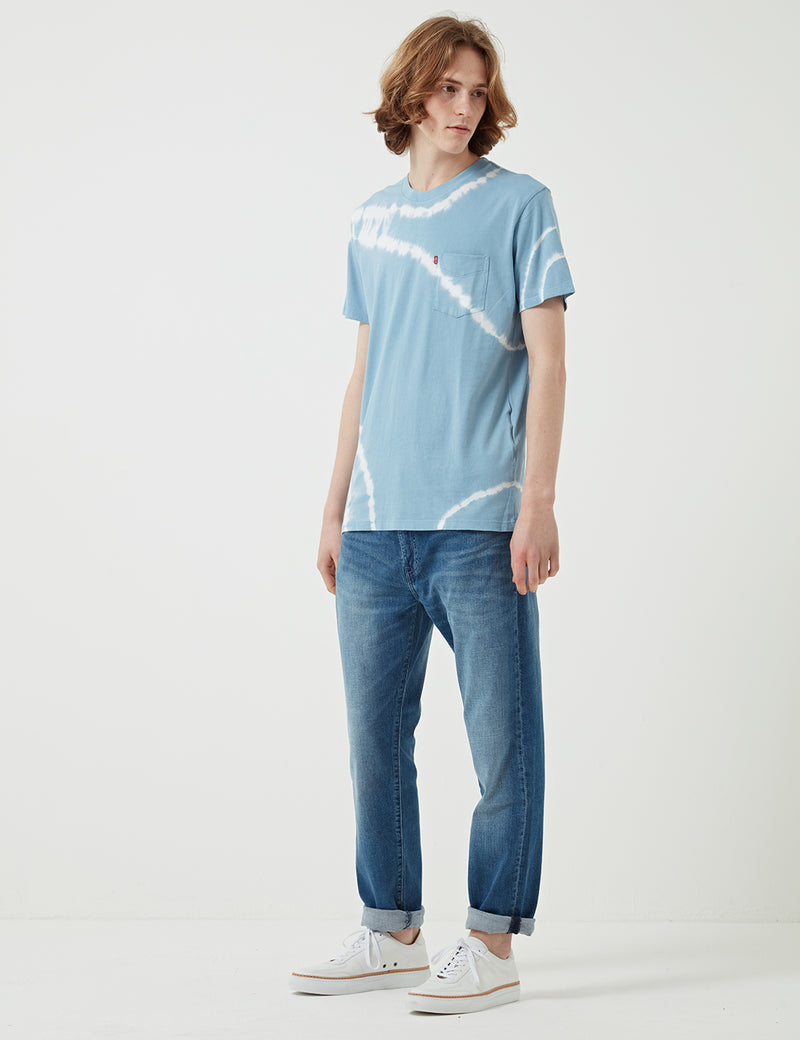 Levis 선셋 포켓 타이 다이 티셔츠-Allure Blue