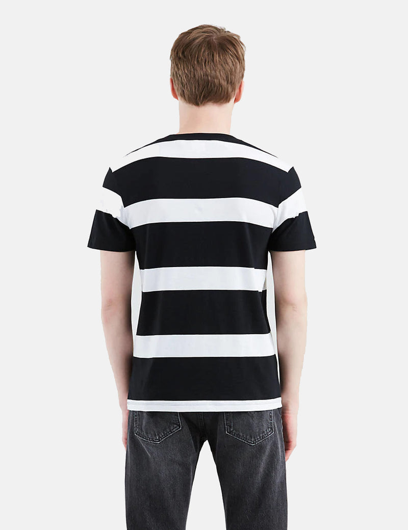 Levis Set-In Sunset Pocket T-shirt (Stripe) - White/Black