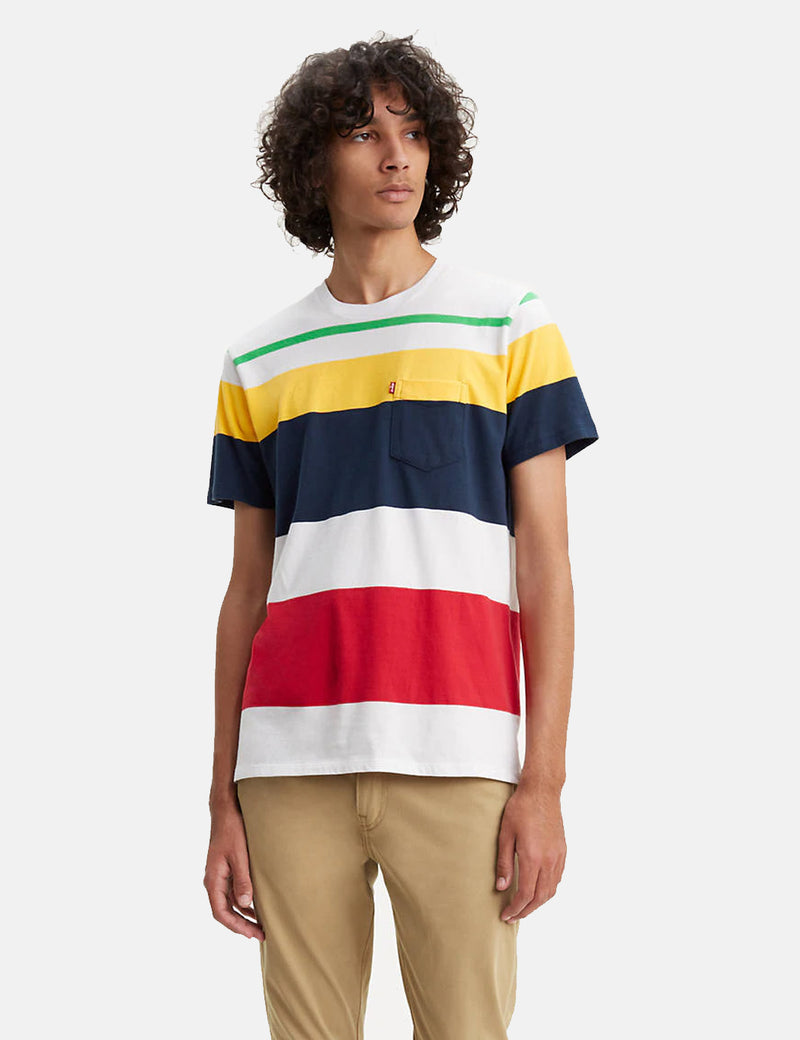 Levis Set-In Sunset Pocket T-shirt (Stripe) - Quack Stripe/Multi Colour