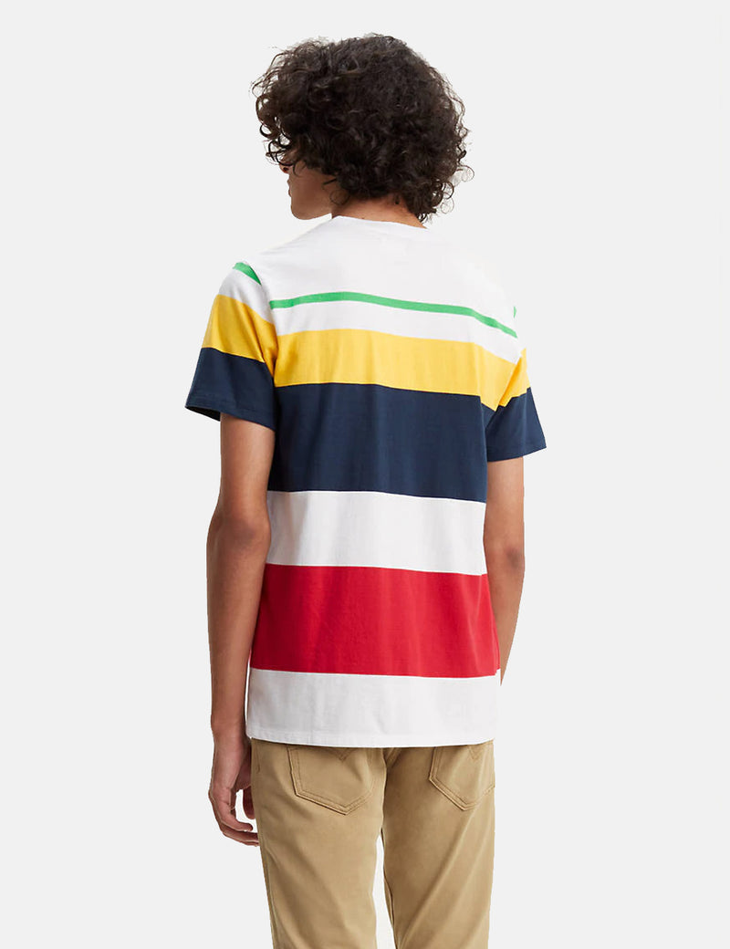 Levis Set-In Sunset Pocket T-shirt (Stripe) - Quack Stripe/Multi Colour