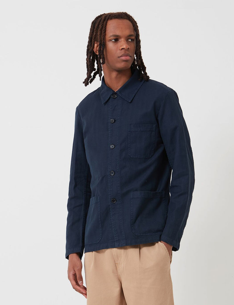 Vetra French Workwear Jacke (Fischgrätenbaumwolle) - Marineblau