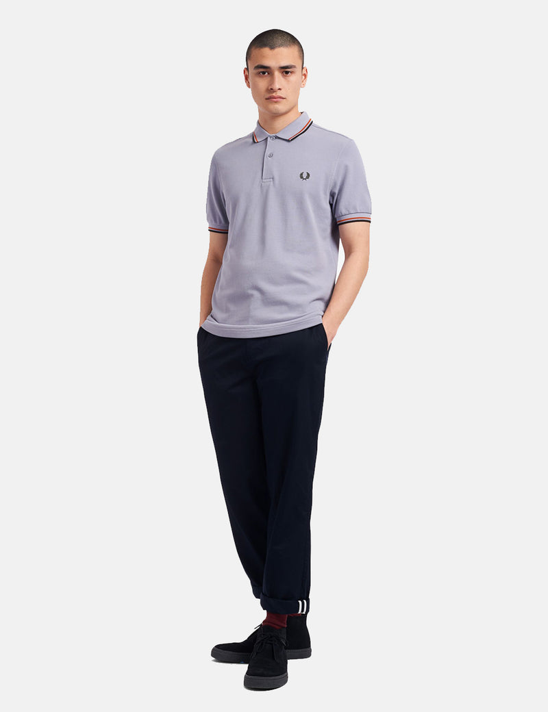 Fred Perry Twin Tipped Polo Shirt - 50er Jahre Silber