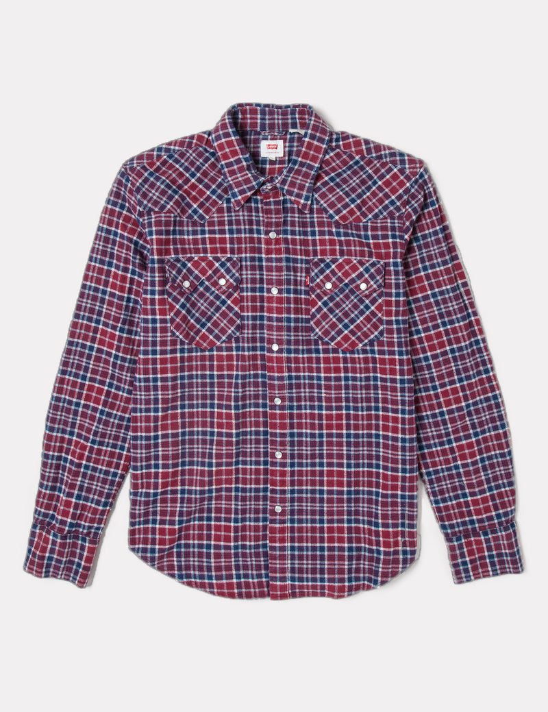 Levis Sawtooth Plaid Shirt - Tibetan Red