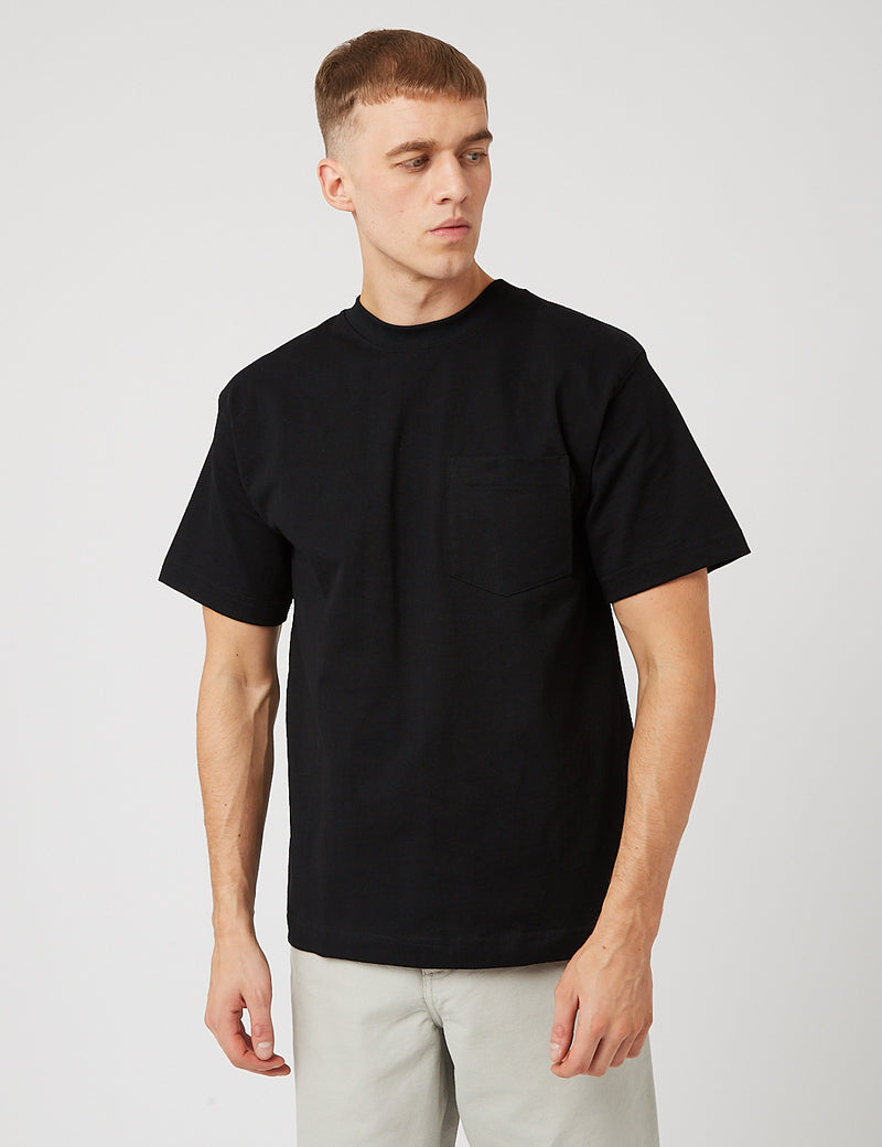 CamberポケットTシャツ（8オンス）-ブラック