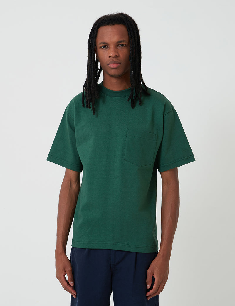 キャンバーポケットTシャツ（8オンス）-ダークグリーン